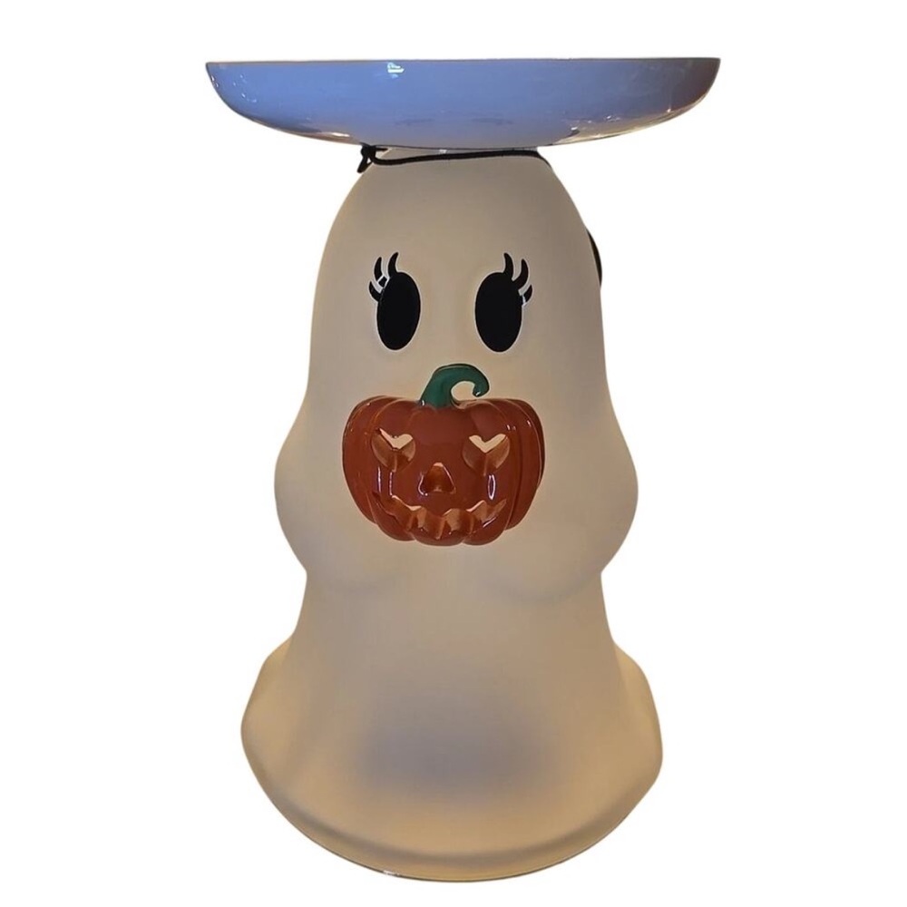 Bath &  Body Works Light Up Ghost Candle Holder pedestal Summerween Ghostie